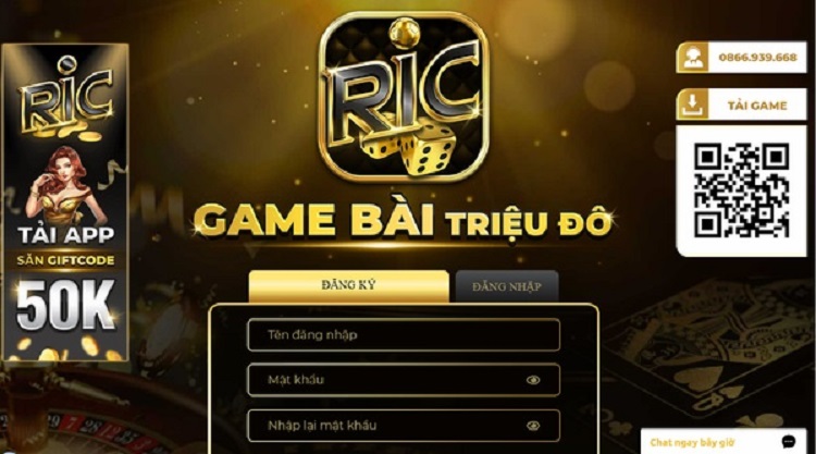 Các bước đăng ký tài khoản tại cổng game Ric win